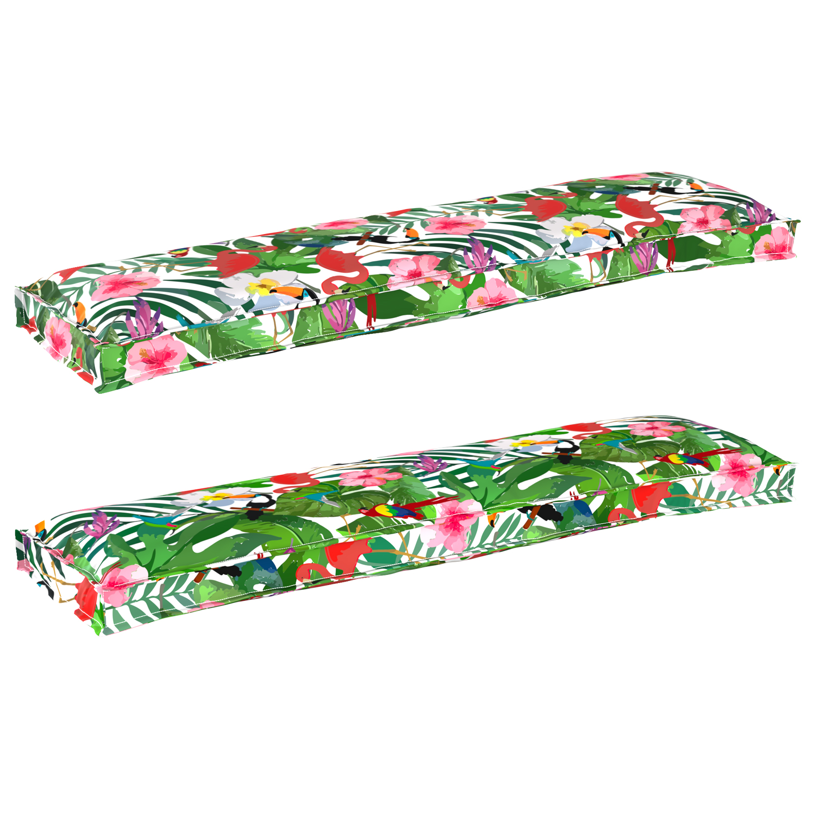 foto del prodotto cuscini per pallet per panchina 2 pz giungla tropicale 150x40x8 cm tessuto oxford