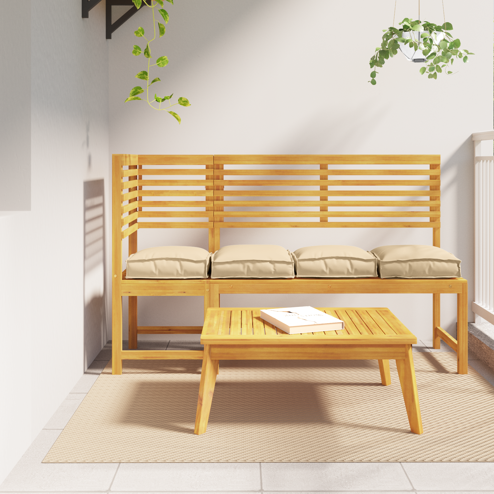 foto del prodotto cuscini per pallet per seduta 4 pz beige 40x40x8 cm tessuto oxford