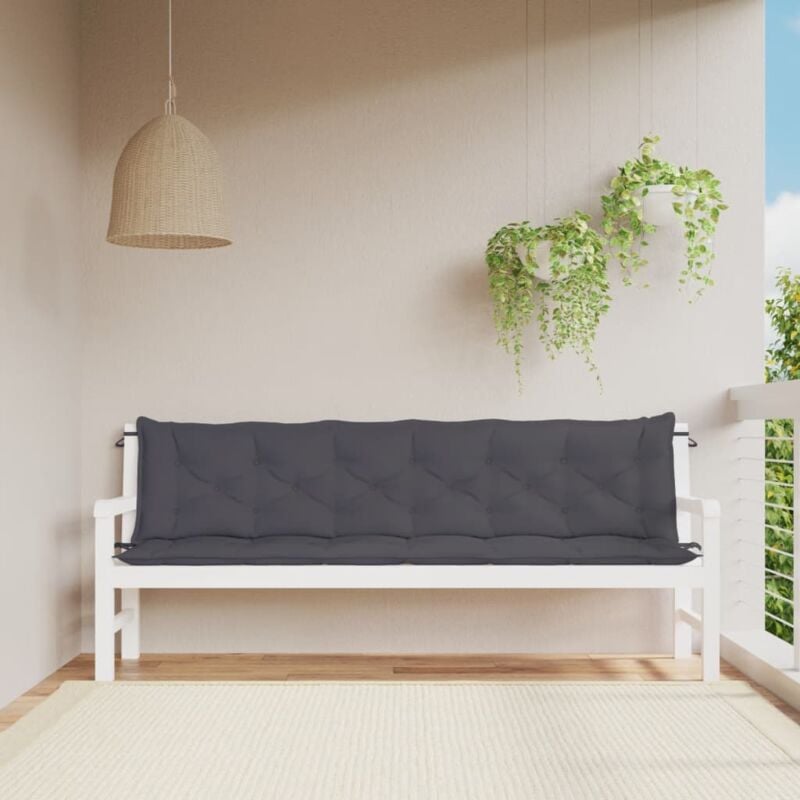 foto del prodotto cuscini per panca 2 pz antracite 200x50x7 cm in tessuto oxford vidaxl