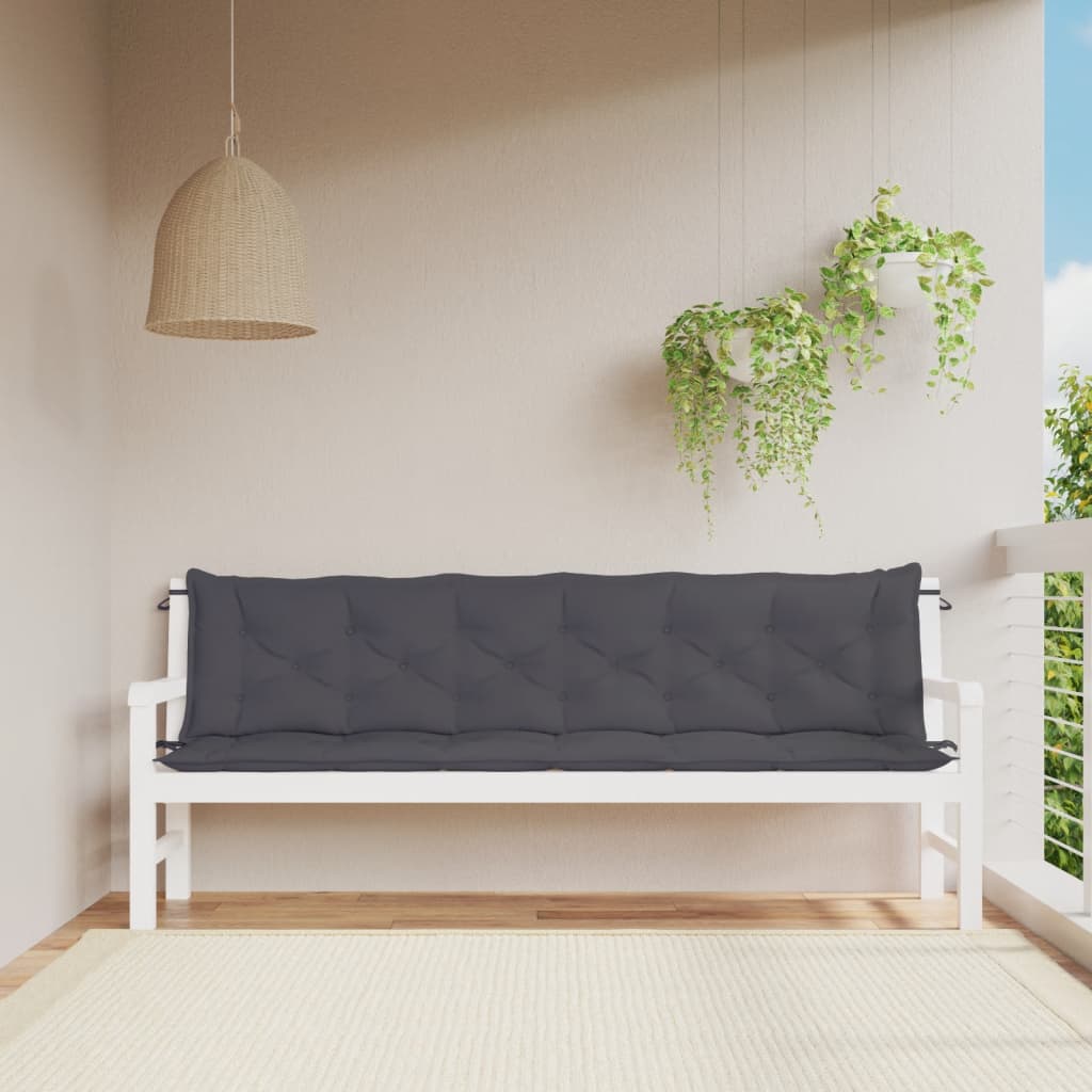 foto del prodotto cuscini per panca 2 pz antracite 200x50x7 cm in tessuto oxfordcod mxl 92106