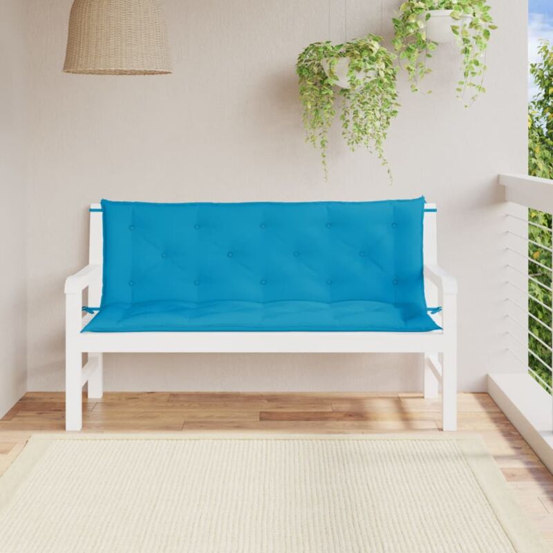 foto del prodotto cuscini per panca 2 pz azzurri 150x50x7 cm in tessuto oxford vidaxl