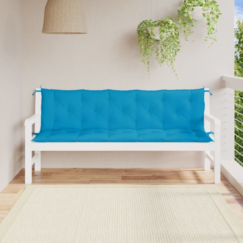 foto del prodotto cuscini per panca 2 pz azzurri 180x50x7 cm in tessuto oxford vidaxl