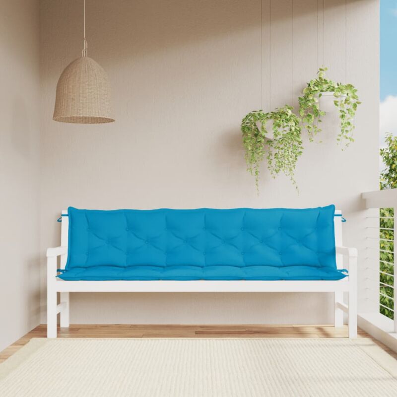 foto del prodotto cuscini per panca 2 pz azzurri 200x50x7 cm in tessuto oxford vidaxl
