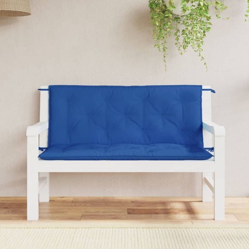 foto del prodotto cuscini per panca 2 pz blu 120x50x7 cm in tessuto oxford vidaxl