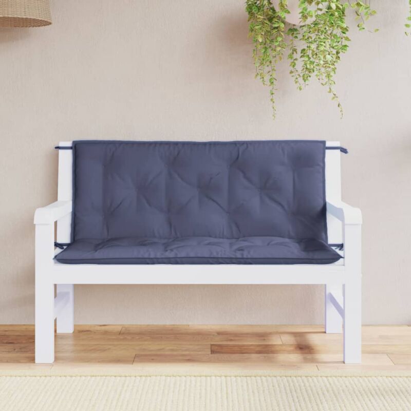 foto del prodotto cuscini per panca 2 pz blu marino 120x50x7cm in tessuto oxford