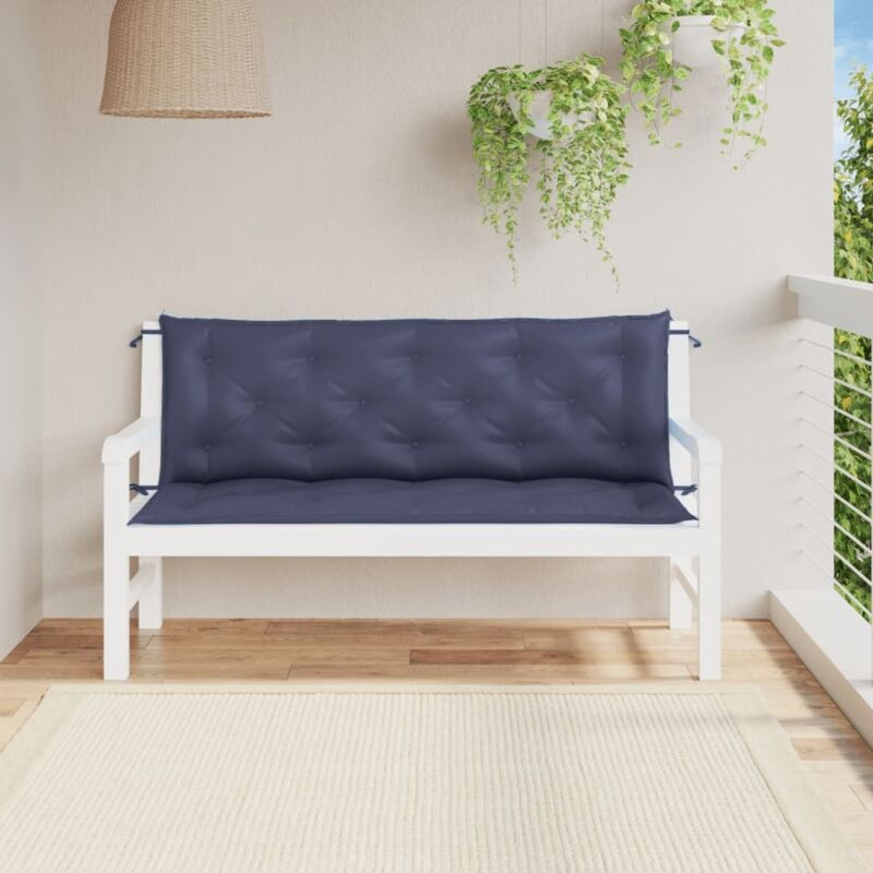 foto del prodotto cuscini per panca 2 pz blu marino 150x50x7 cm in tessuto oxford