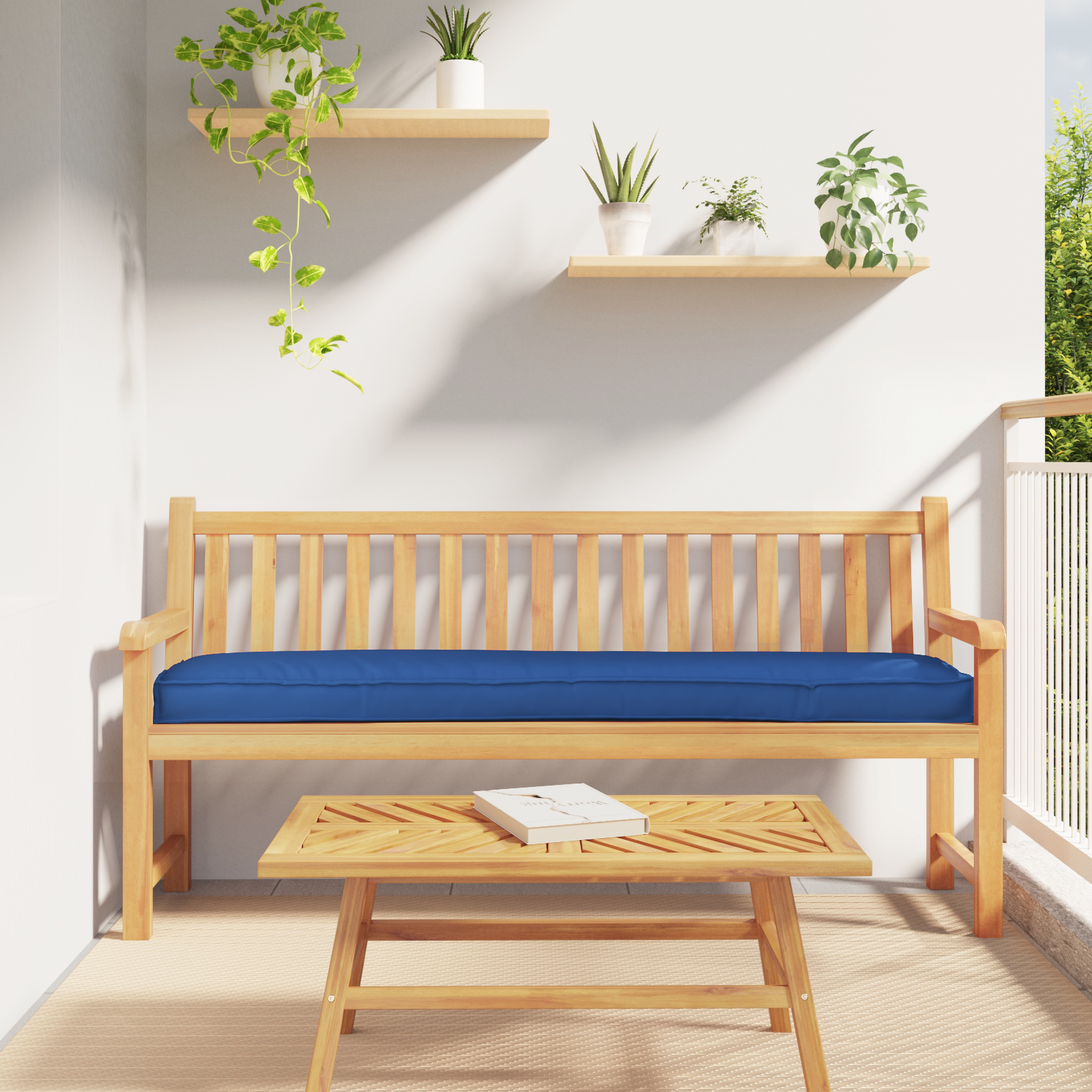 foto del prodotto cuscini per panca 2 pz blu reale 180x40x8 cm tessuto oxford