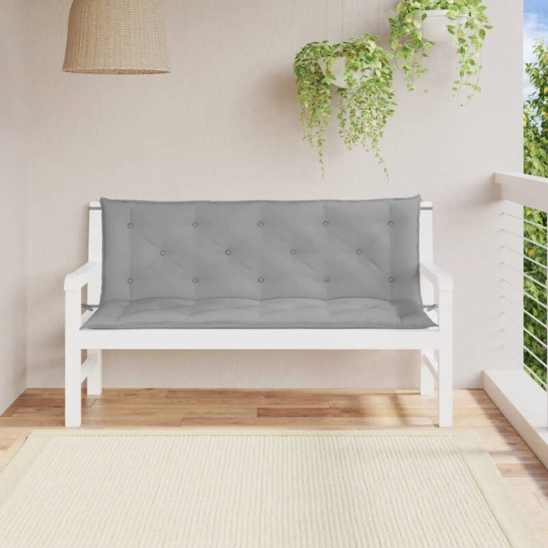 foto del prodotto cuscini per panca 2 pz grigi 150x50x7 cm in tessuto oxford vidaxl