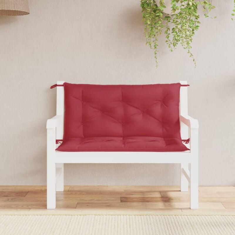 foto del prodotto cuscini per panca 2 pz rosso vino 100x50x7cm in tessuto oxford vidaxl