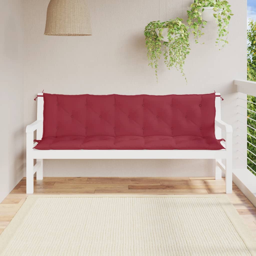 foto del prodotto cuscini per panca 2 pz rosso vino 180x50x7 cm in tessuto oxford