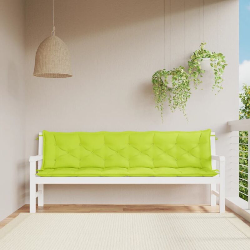 foto del prodotto cuscini per panca 2 pz verde intenso 200x50x7 cm tessuto oxford