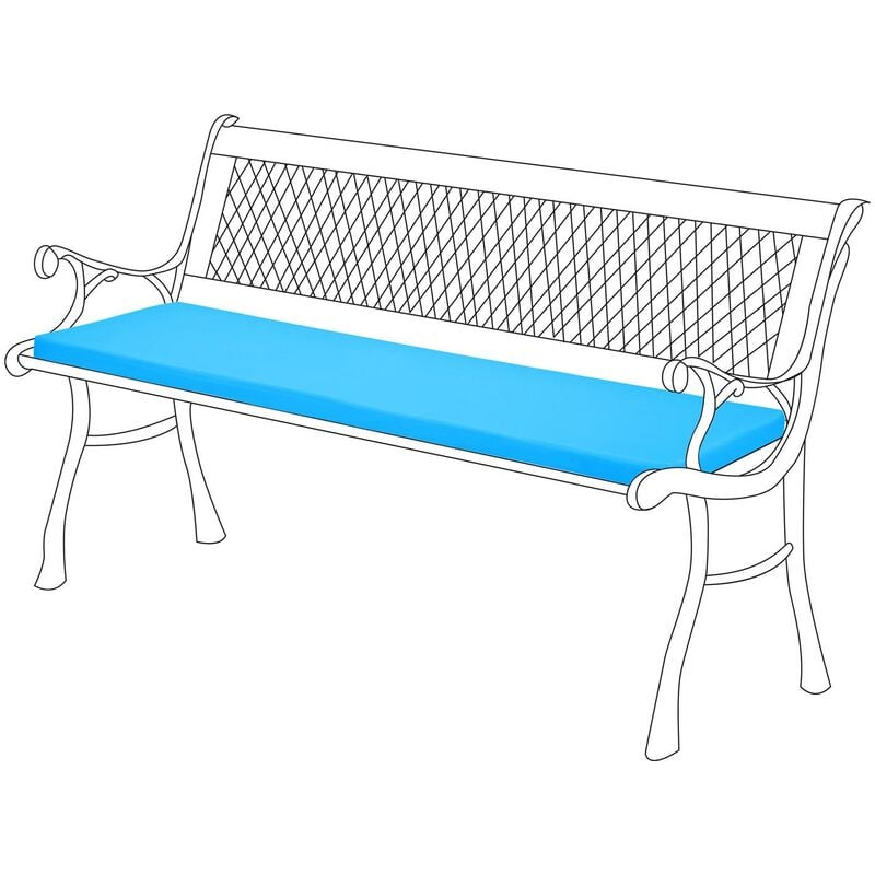 foto del prodotto cuscini per panca da esterno, 120x33x5 cm cuscini per panca da esterno resistenti all acqua con rivestimento rimovibile facile da pulire, turchese