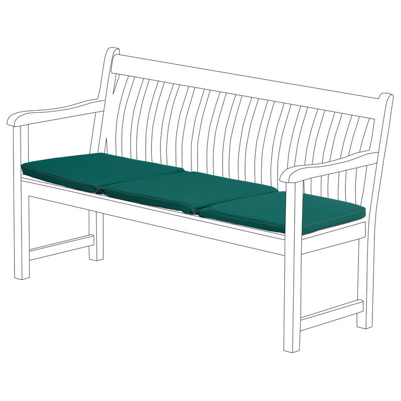 foto del prodotto cuscini per panca da esterno, cuscini per panca da esterno pieghevoli impermeabili a 3 posti con rivestimento rimovibile facile da pulire 143x52x5 cm, verde - gardenista