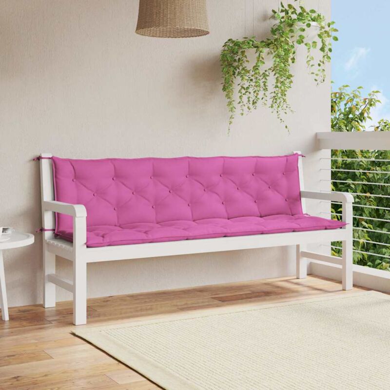 foto del prodotto cuscini per panca da giardino 2 pz rosa 200x50x7 cm in tessuto vidaxl