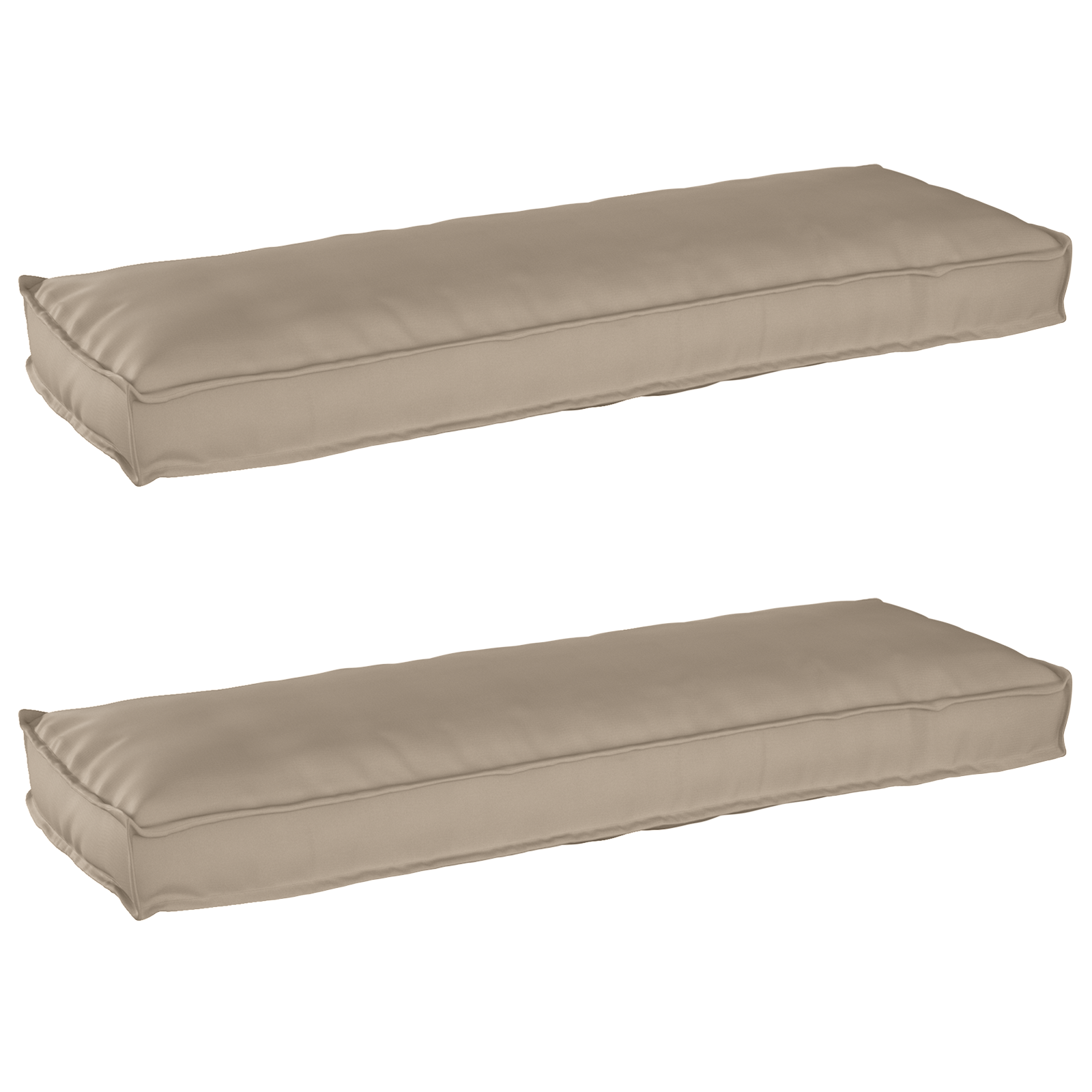 foto del prodotto cuscini per panchina 2 pezzi tortora 120x40x8 cm tessuto oxford