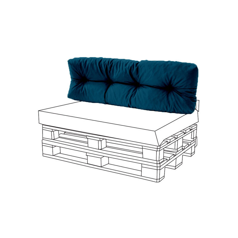 foto del prodotto cuscini per schienale trapuntati per giardino, cuscini per mobili in pallet resistenti all acqua, 120x48x10 cm comodi cuscini per schienale blu