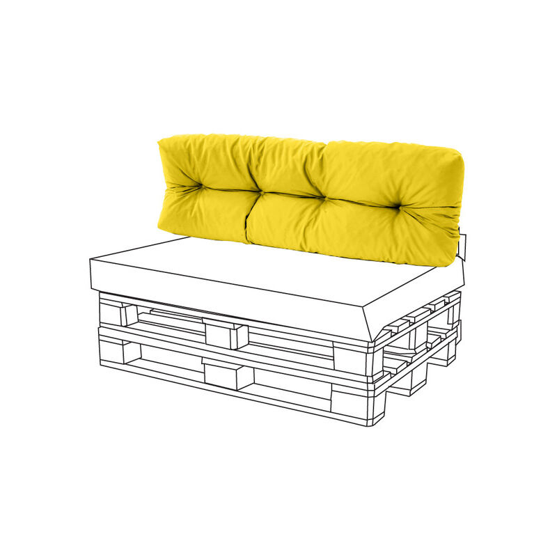 foto del prodotto cuscini per schienale trapuntati per giardino, cuscini per mobili in pallet resistenti all acqua, 120x48x10 cm comodi cuscini per schienale gialla