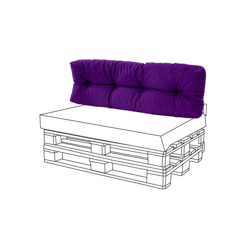 foto del prodotto cuscini per schienale trapuntati per giardino, cuscini per mobili in pallet resistenti all acqua, 120x48x10 cm comodi cuscini per schienale viola