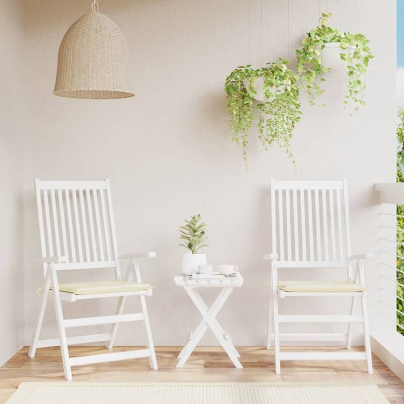 foto del prodotto cuscini per sedia 2 pz crema 50x50x3 cm in tessuto oxford