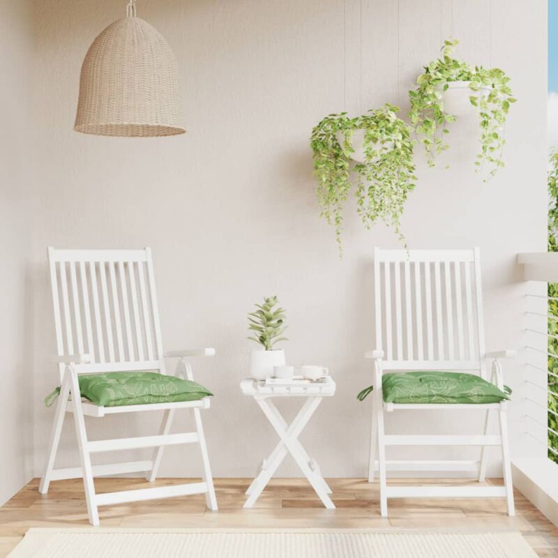 foto del prodotto cuscini per sedia 2 pz motivo a foglie 50x50x7 cm tessuto