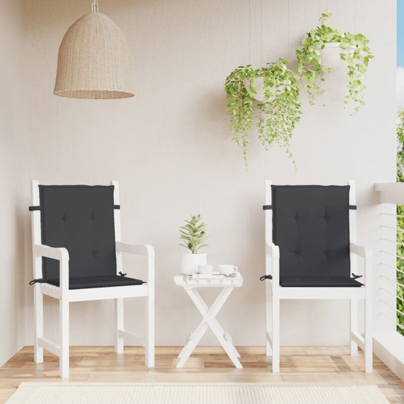 foto del prodotto cuscini per sedia 2 pz neri 100x50x3 cm in tessuto oxford