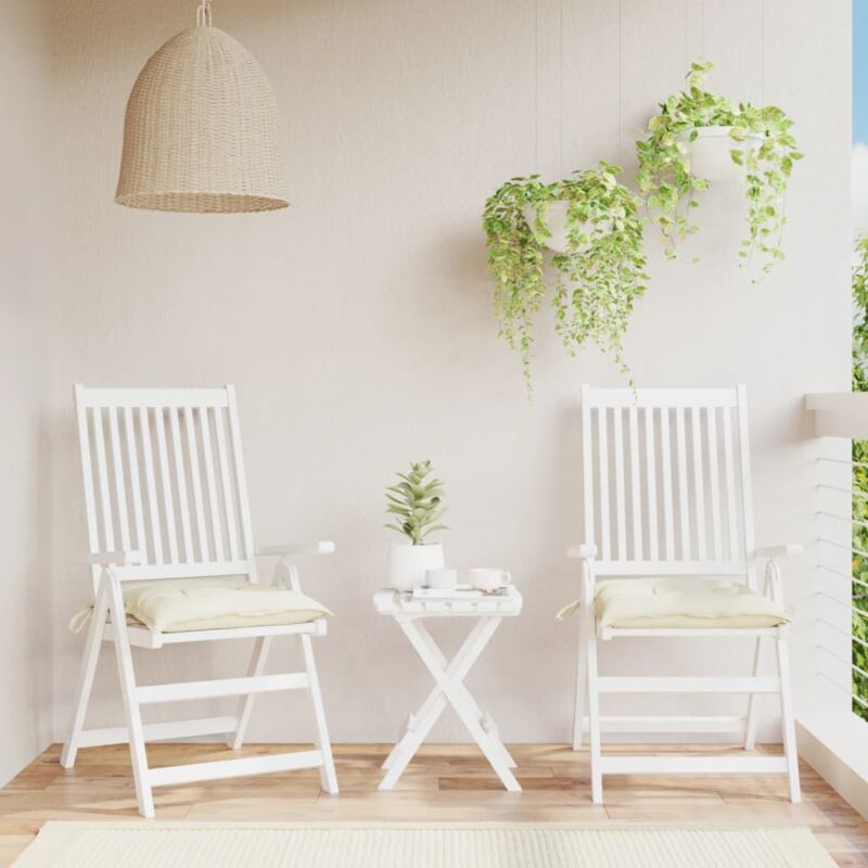 foto del prodotto cuscini per sedia 2pz bianco crema 40x40x7 cm in tessuto oxford vidaxl