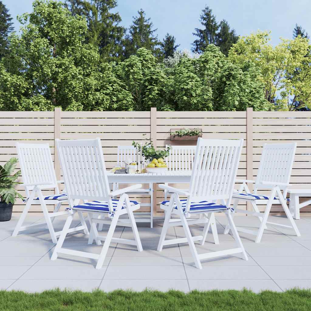 foto del prodotto cuscini per sedia 2pz strisce bianche e blu 50x50x4 cm tessuto vidaxl