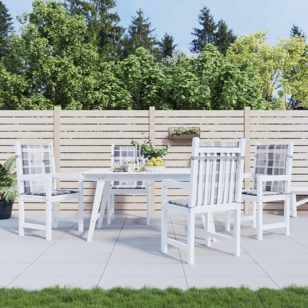 foto del prodotto cuscini per sedia 4 pz a quadri grigi 100x50x3cm tessuto oxfordcod mxl 70334