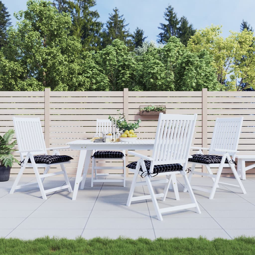 foto del prodotto cuscini per sedia 4 pz motivo a quadri nero 40x40x7 cm tessutocod mxl 71633