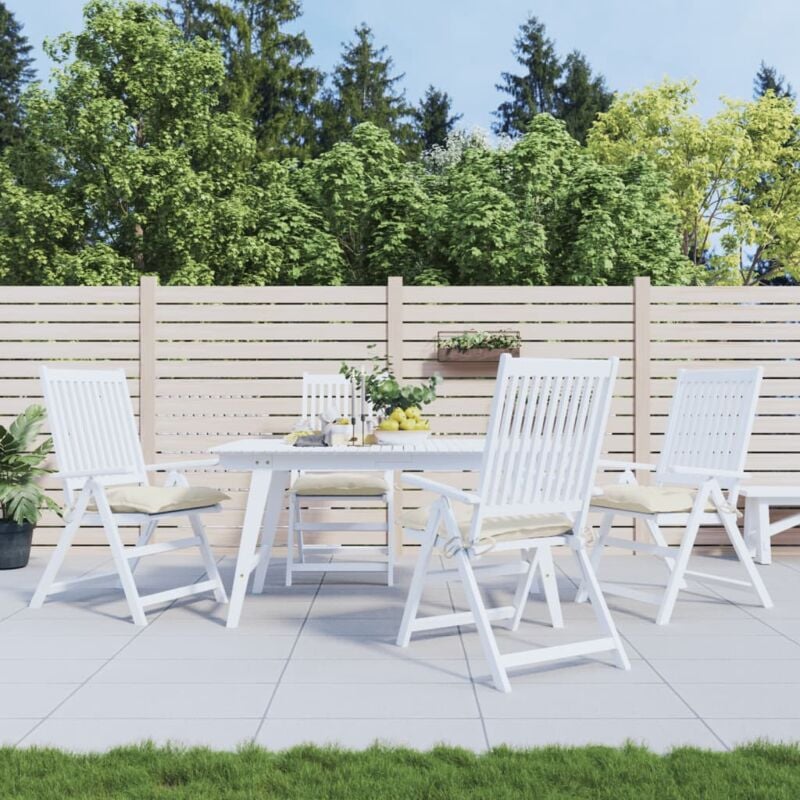 foto del prodotto cuscini per sedia 4pz bianco crema 40x40x7 cm in tessuto oxford vidaxl