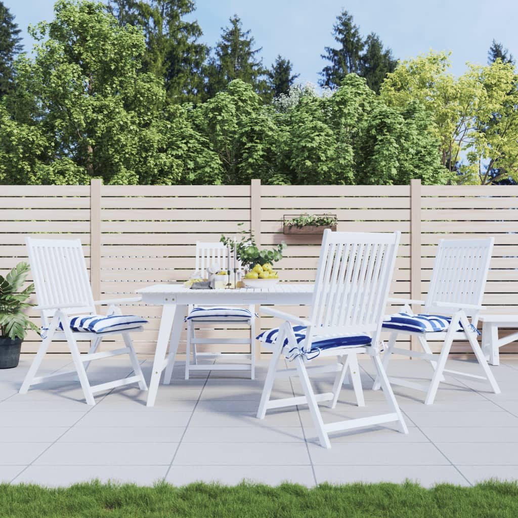 foto del prodotto cuscini per sedia 4pz bianco e blu 50x50x7 cm tessuto oxford