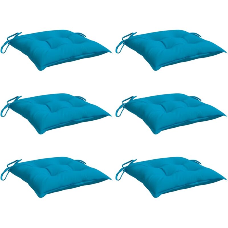 foto del prodotto cuscini per sedia 6 pz azzurro 40x40x7 cm in tessuto oxford vidaxl