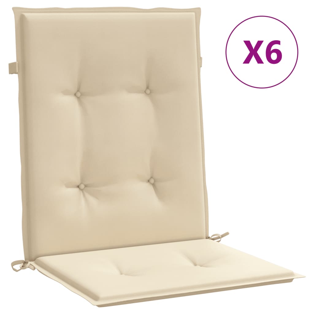 foto del prodotto cuscini per sedia 6 pz beige 100x50x3 cm in tessuto oxford vidaxl