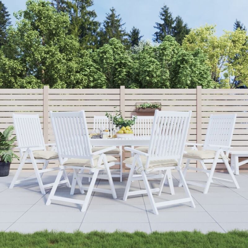 foto del prodotto cuscini per sedia 6 pz bianco crema 50x50x7cm in tessuto oxford vidaxl