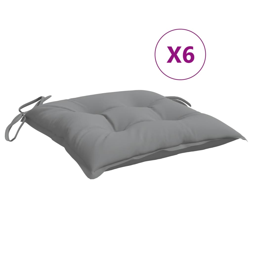 foto del prodotto cuscini per sedia 6 pz grigi 50x50x7 cm tessuto oxford vidaxl