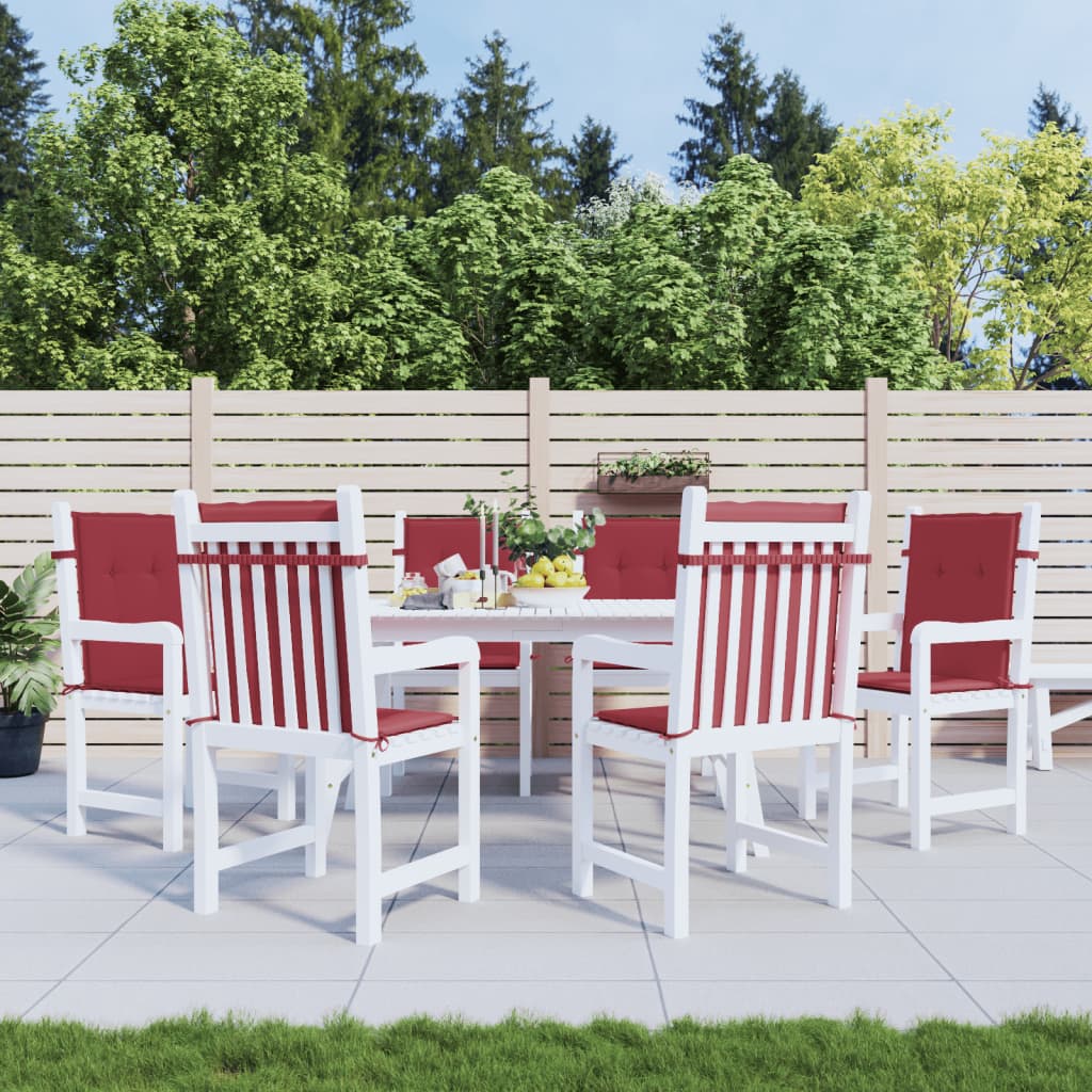 foto del prodotto cuscini per sedia 6 pz rosso vino 100x50x3 cm in tessuto