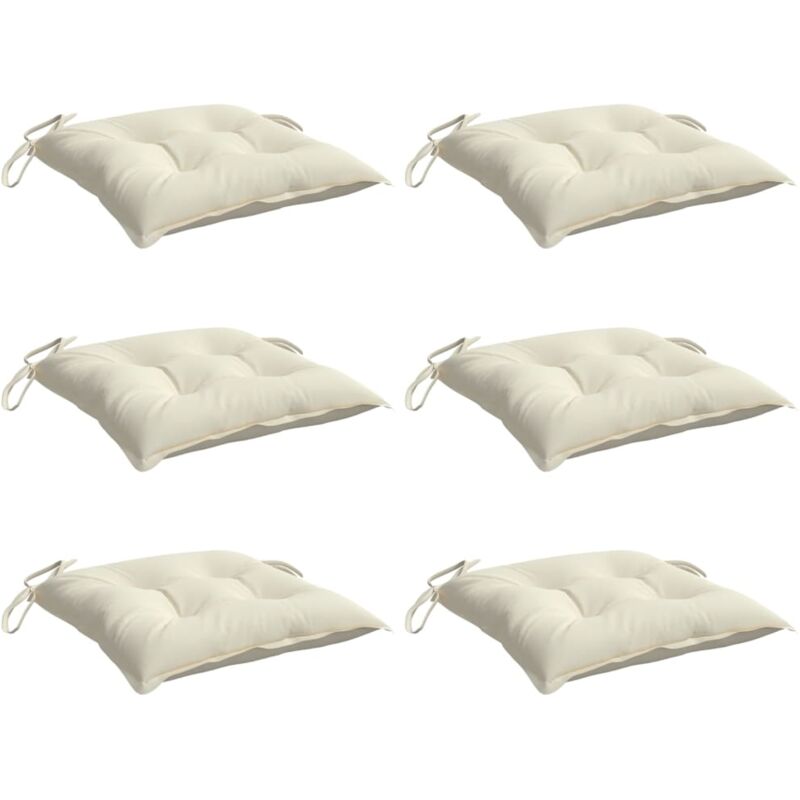 foto del prodotto cuscini per sedia 6pz bianco crema 40x40x7 cm in tessuto oxford vidaxl