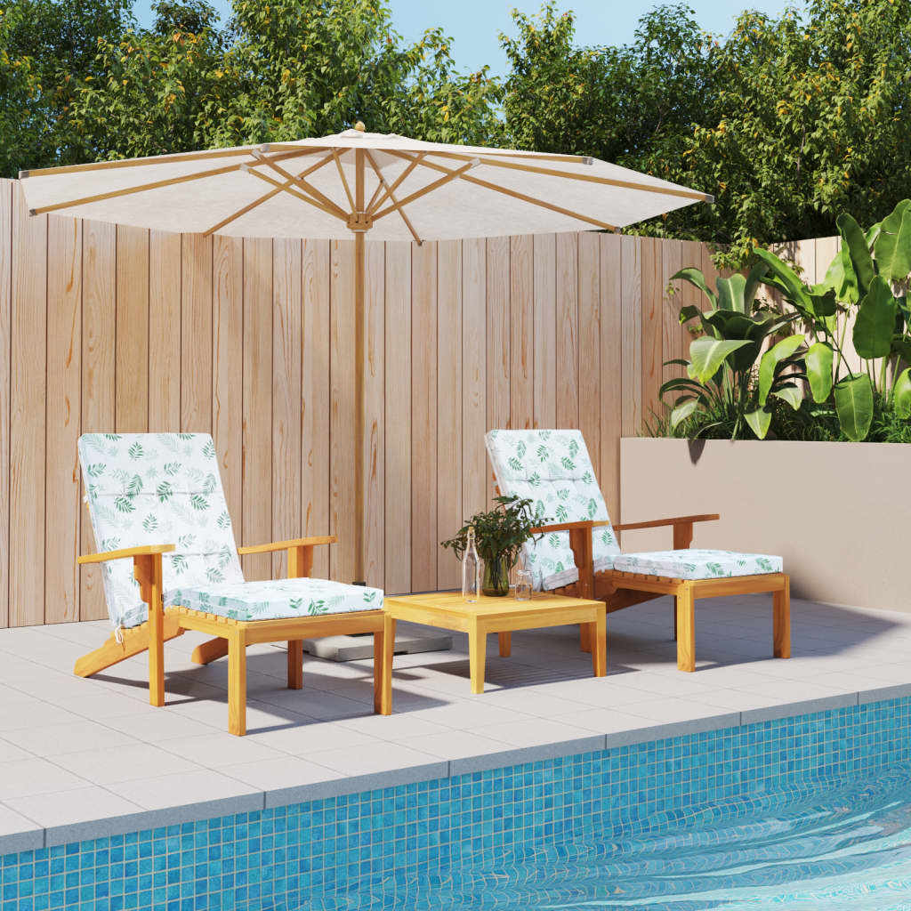 foto del prodotto cuscini per sedia a sdraio 2 pz motivo foglie in tessuto oxford