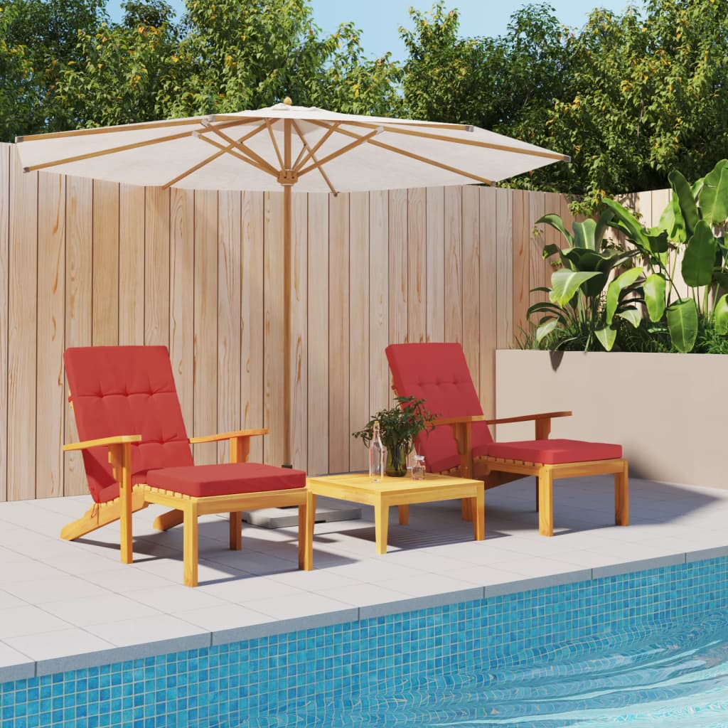 foto del prodotto cuscini per sedia a sdraio 2 pz rosso in tessuto oxford