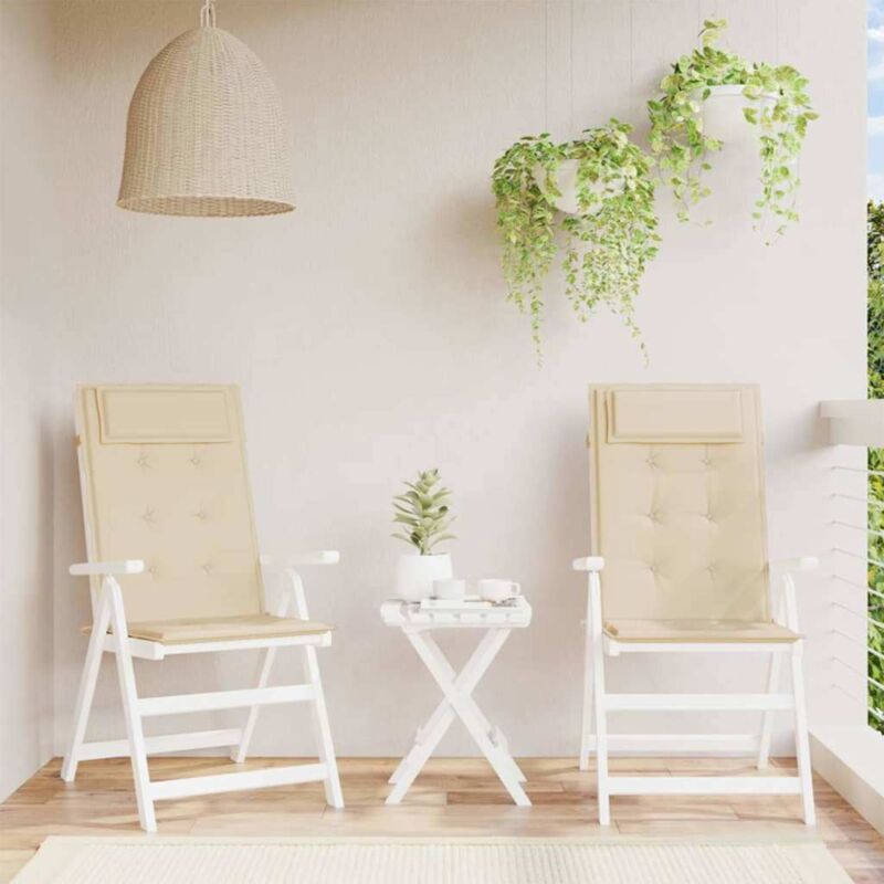 foto del prodotto cuscini per sedia con schienale alto 2 pz beige tessuto oxford vidaxl