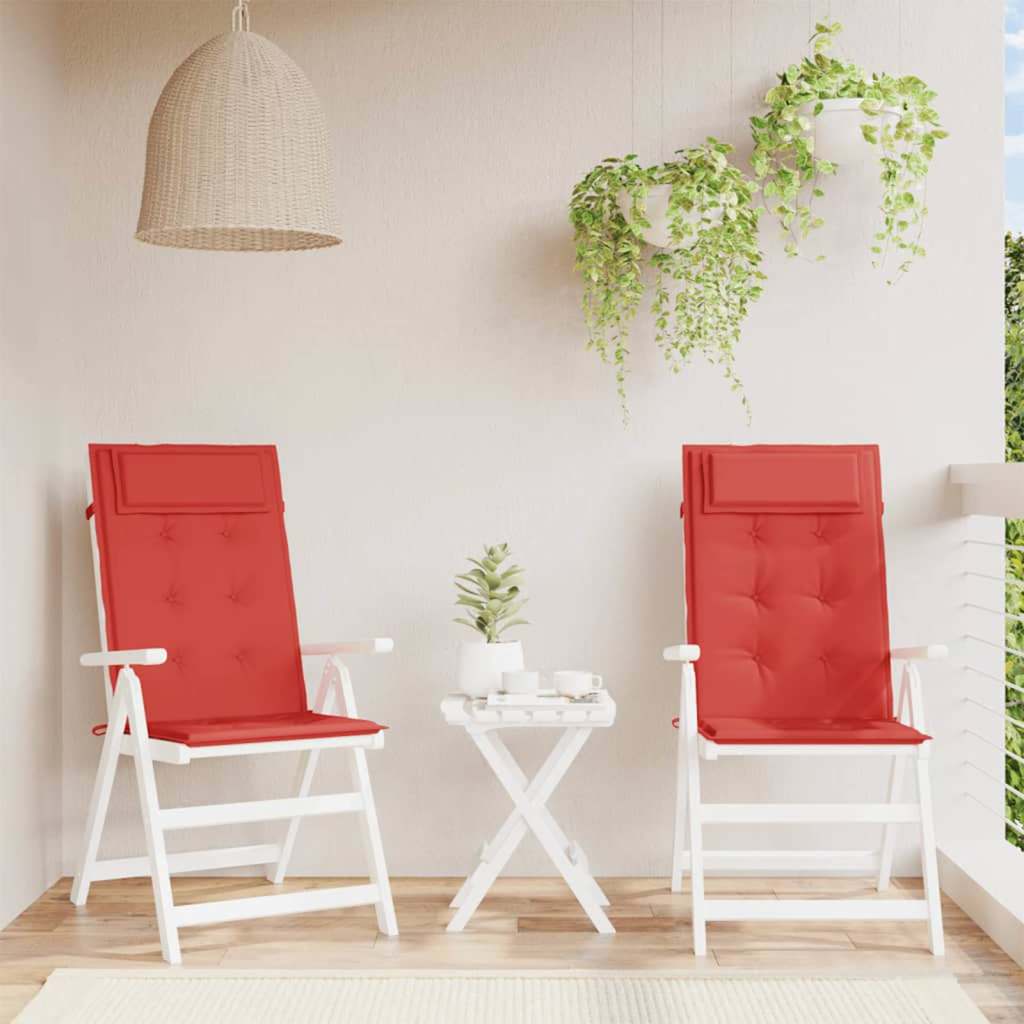 foto del prodotto cuscini per sedia con schienale alto 2 pz rosso tessuto oxfordcod mxl 70343