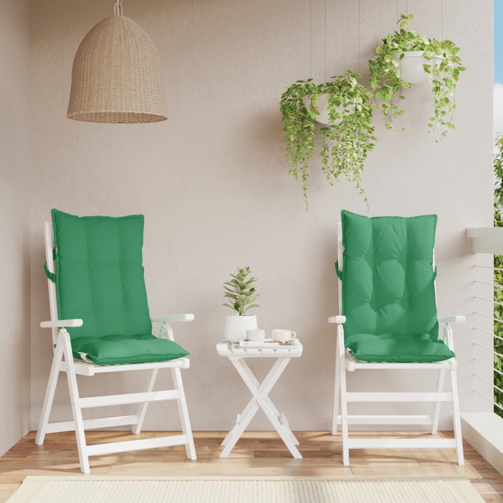 foto del prodotto cuscini per sedia con schienale alto 2 pz verde tessuto oxford