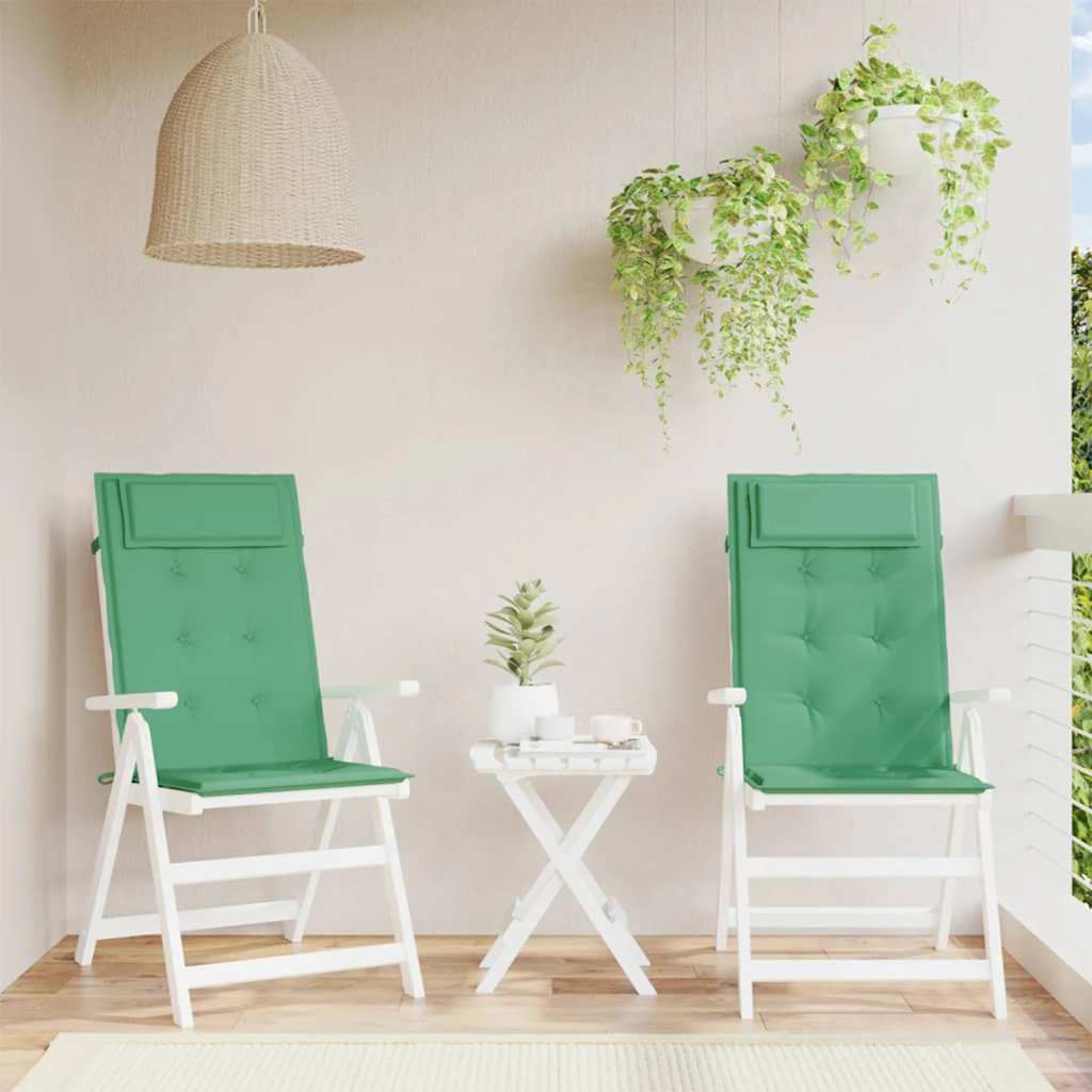 foto del prodotto cuscini per sedia con schienale alto 2 pz verde tessuto oxfordcod mxl 118317