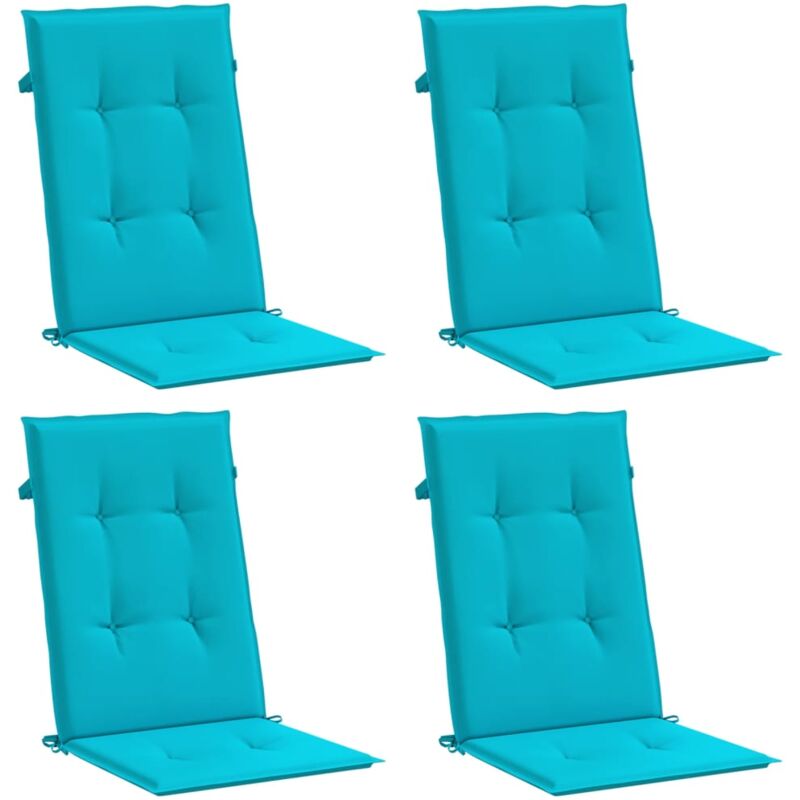 foto del prodotto cuscini per sedia con schienale alto 4 pz turchese in tessuto vidaxl