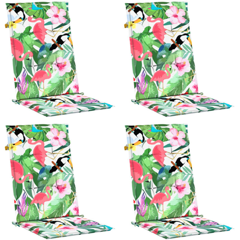 foto del prodotto cuscini per sedia con schienale alto 4pz multicolore in tessuto vidaxl