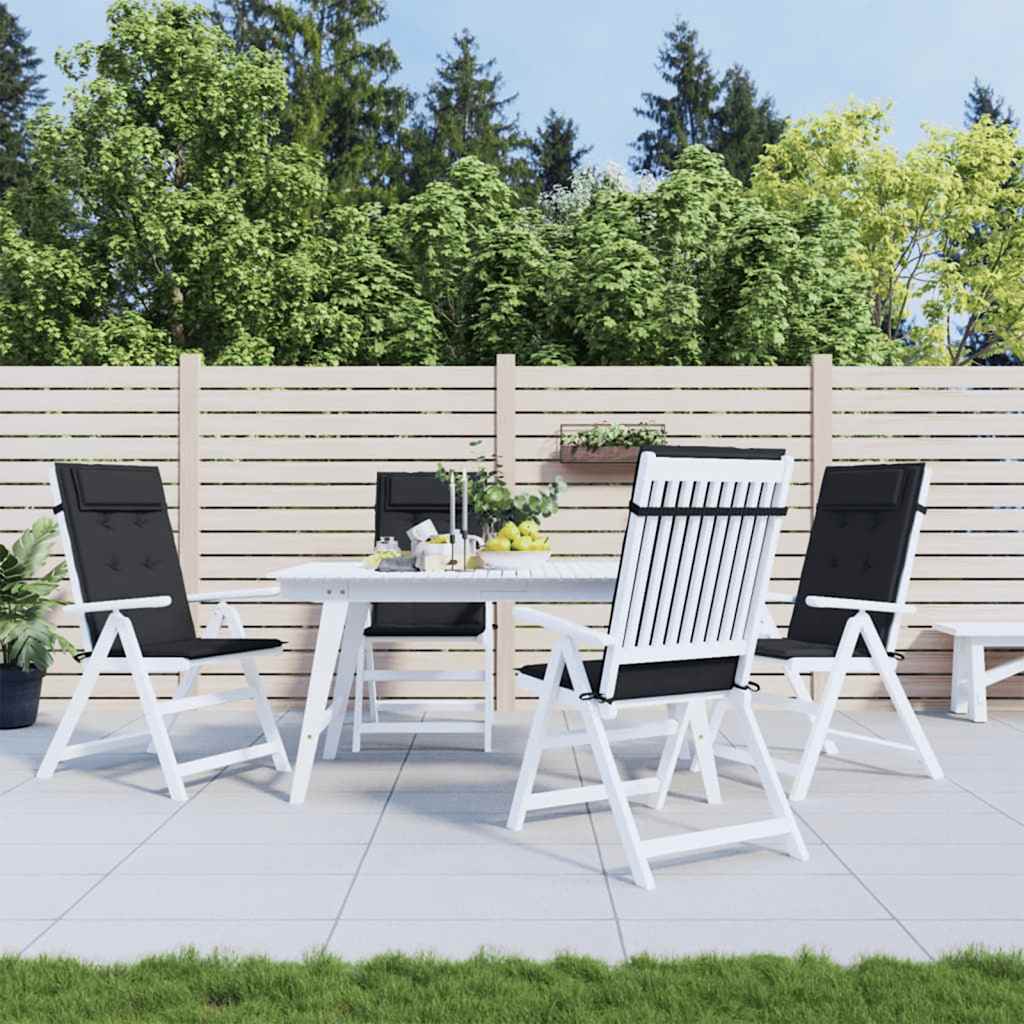 foto del prodotto cuscini per sedia con schienale alto 4pz nero in tessuto oxfordcod mxl 118253