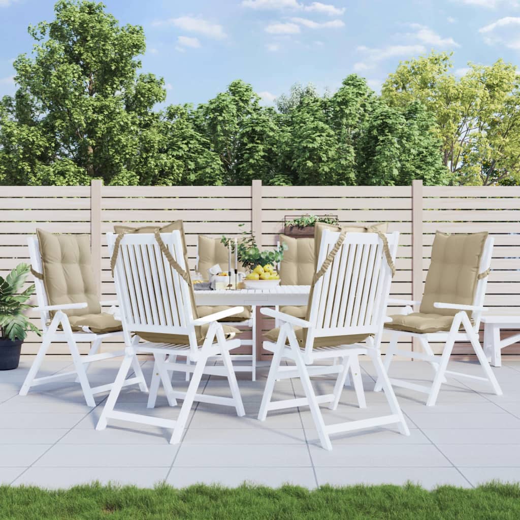foto del prodotto cuscini per sedia con schienale alto 6 pz beige tessuto oxfordcod mxl 90685