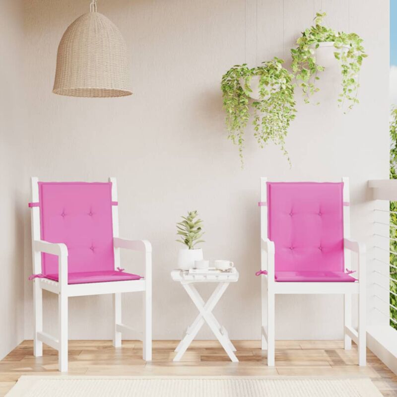 foto del prodotto cuscini per sedia con schienale basso 2 pz rosa in tessuto vidaxl