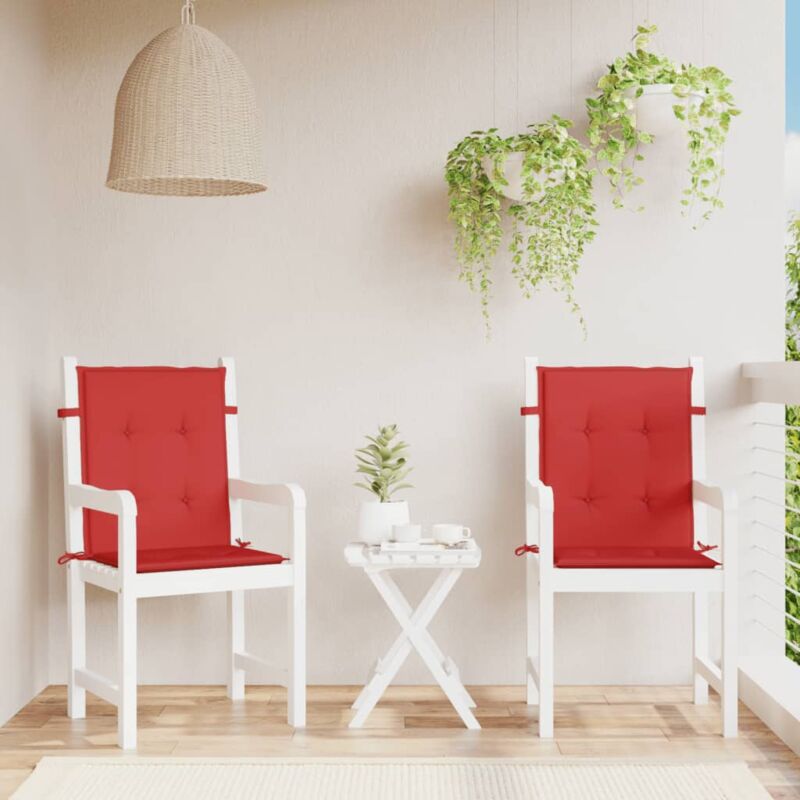 foto del prodotto cuscini per sedia da giardino 2 pz rossi 100x50x7 cm in tessuto vidaxl