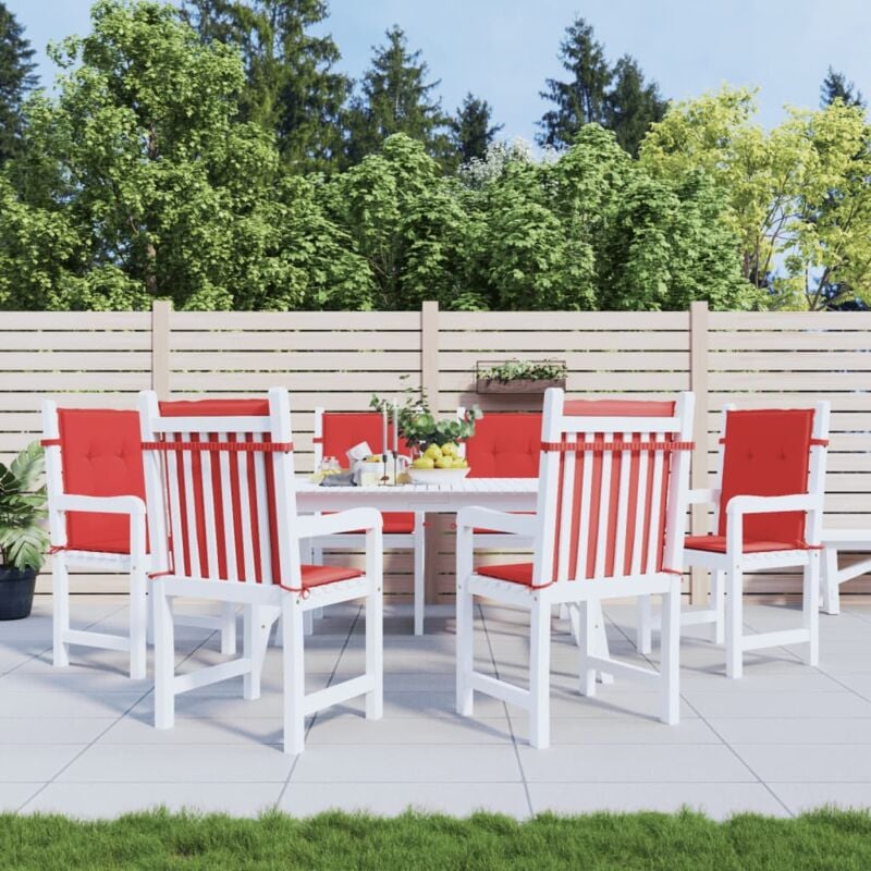 foto del prodotto cuscini per sedia da giardino 6 pz rossi 100x50x3 cm in tessuto vidaxl